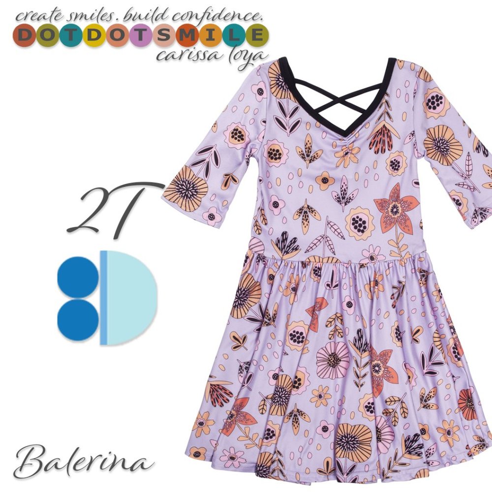 DotDotSmile Ballerina Purple Flower Print Dress